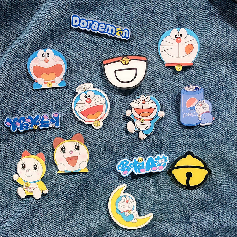 Japanese Cartoon Acrylic Brooch Cute Robot Cat Anime Badge Custom Children's Bag Pendant Accessories Patch eprolo