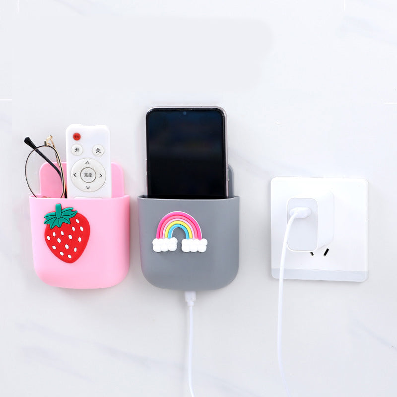 TV Air Conditioner Remote Control Wall Hanging Box Wall-Mounted Storage Box Punch-Free Mobile Phone Storage Rack Hanger eprolo