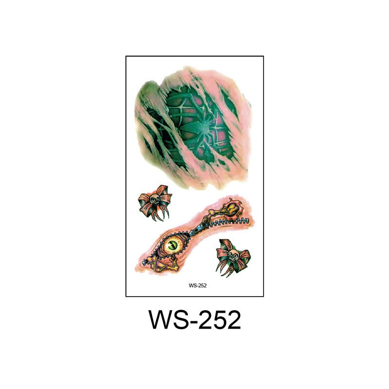 Waterproof Halloween horror wound scar face disposable temporary tattoo scar tattoo sticker eprolo