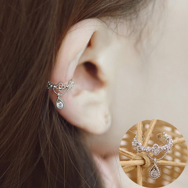 1PC Gold Color Silver Color Figure Shaped Earrings Ear Clip Climbing Climber Ear Cuff Non Pierced Ear Clip Cartilage Earrings eprolo