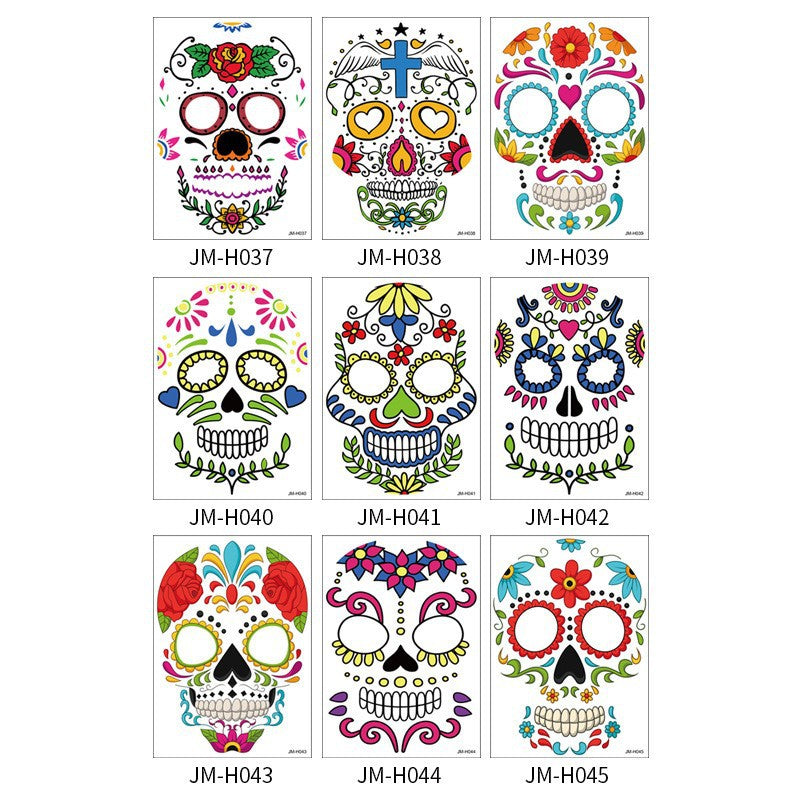 Halloween Face Tattoo Stickers Makeup Ball Funny Makeup Temporary Stickers eprolo