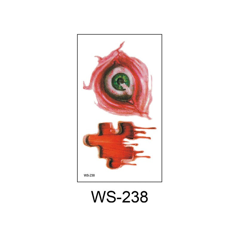Waterproof Halloween horror wound scar face disposable temporary tattoo scar tattoo sticker eprolo