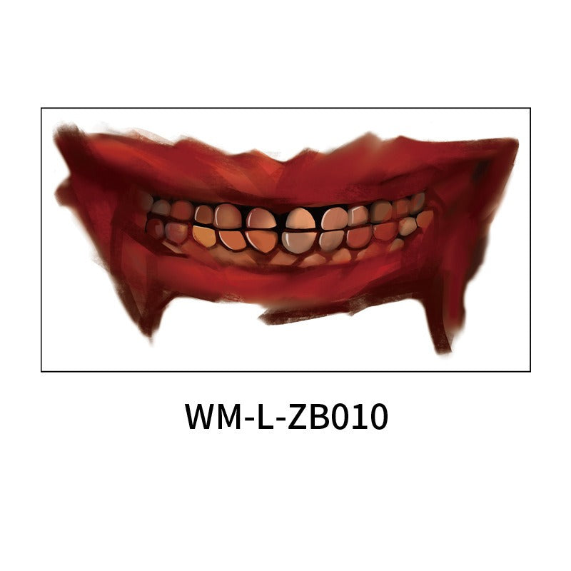 Halloween Mouth Tattoo Party Horror Scary Lips DIY Decoration Big mouth eprolo