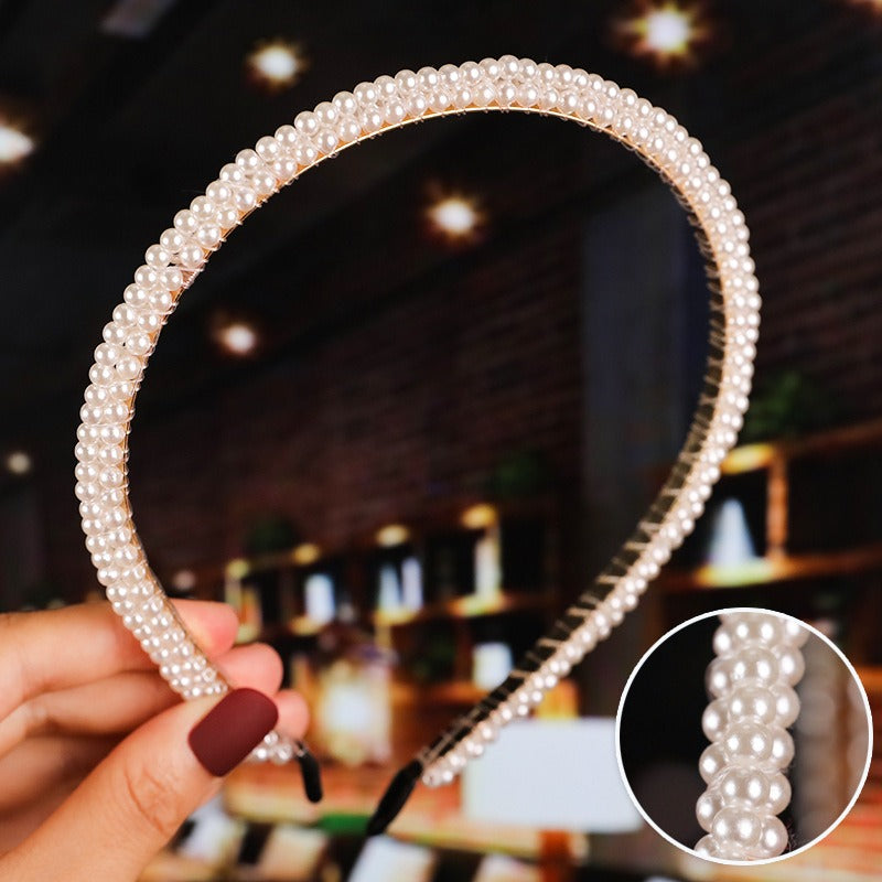 Bride's Hair Accessories Women's Handwoven Knotty Pearl Headband Japanese Korean Headdress Bow Hair Clip Crown Headband eprolo
