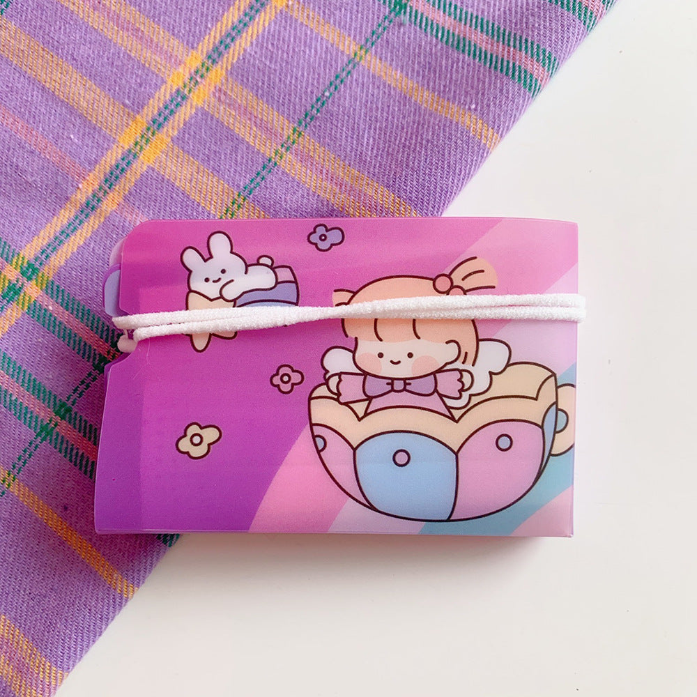 Cute Mask Storage Clip Cartoon Girl Heart Portable Folding Student Adult Temporary Storage Bag Dust-Proof Mini Carry On eprolo