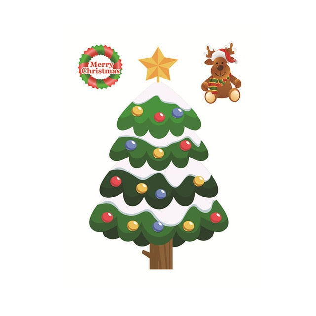 Christmas Window Sticker Santa Claus/Snowman/Elk Glass Sticker Xmas Christmas Decorations for Home Natal New Year Gift Noel eprolo