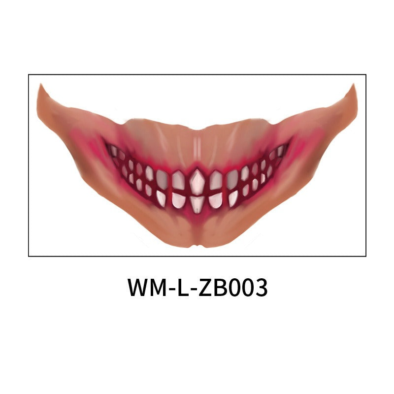 Halloween Mouth Tattoo Party Horror Scary Lips DIY Decoration Big mouth eprolo