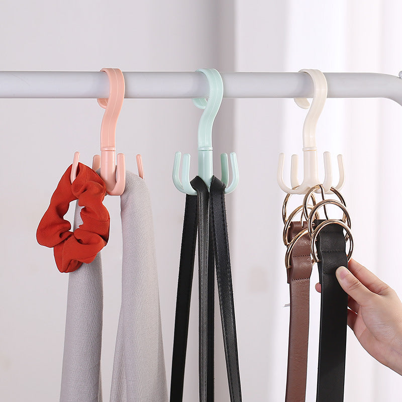 Bag Rack Female Bag 4 Claw Hook Hanging Bag Hook Schoolbag Wardrobe Storage Rack Multi-Functional Rotating Rack S-Type eprolo