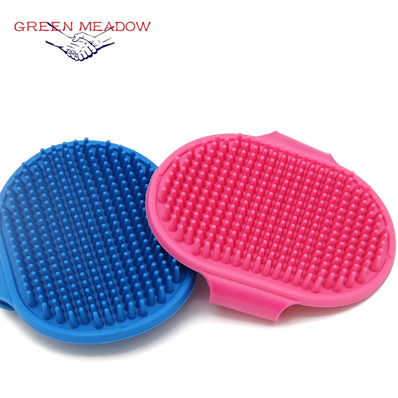 Silicone Pet Grooming Brush for Bathing Massage Brush Rubber Shampoo Comb with Adjustable Ring eprolo