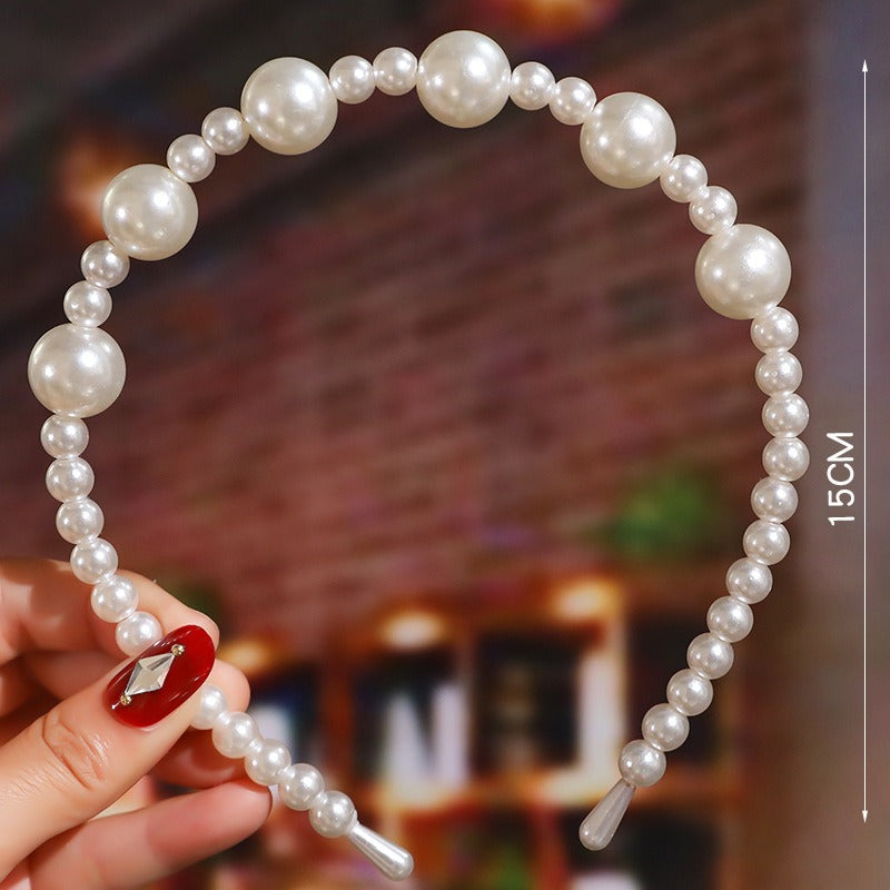 Bride's Hair Accessories Women's Handwoven Knotty Pearl Headband Japanese Korean Headdress Bow Hair Clip Crown Headband eprolo
