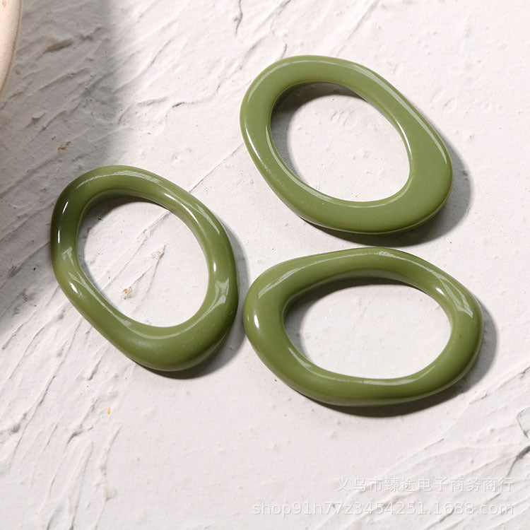 Irregular oval hollow ring frame resin accessories DIY handmade earring headwear material eprolo