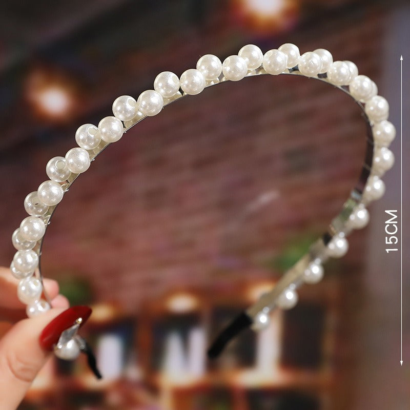Bride's Hair Accessories Women's Handwoven Knotty Pearl Headband Japanese Korean Headdress Bow Hair Clip Crown Headband eprolo
