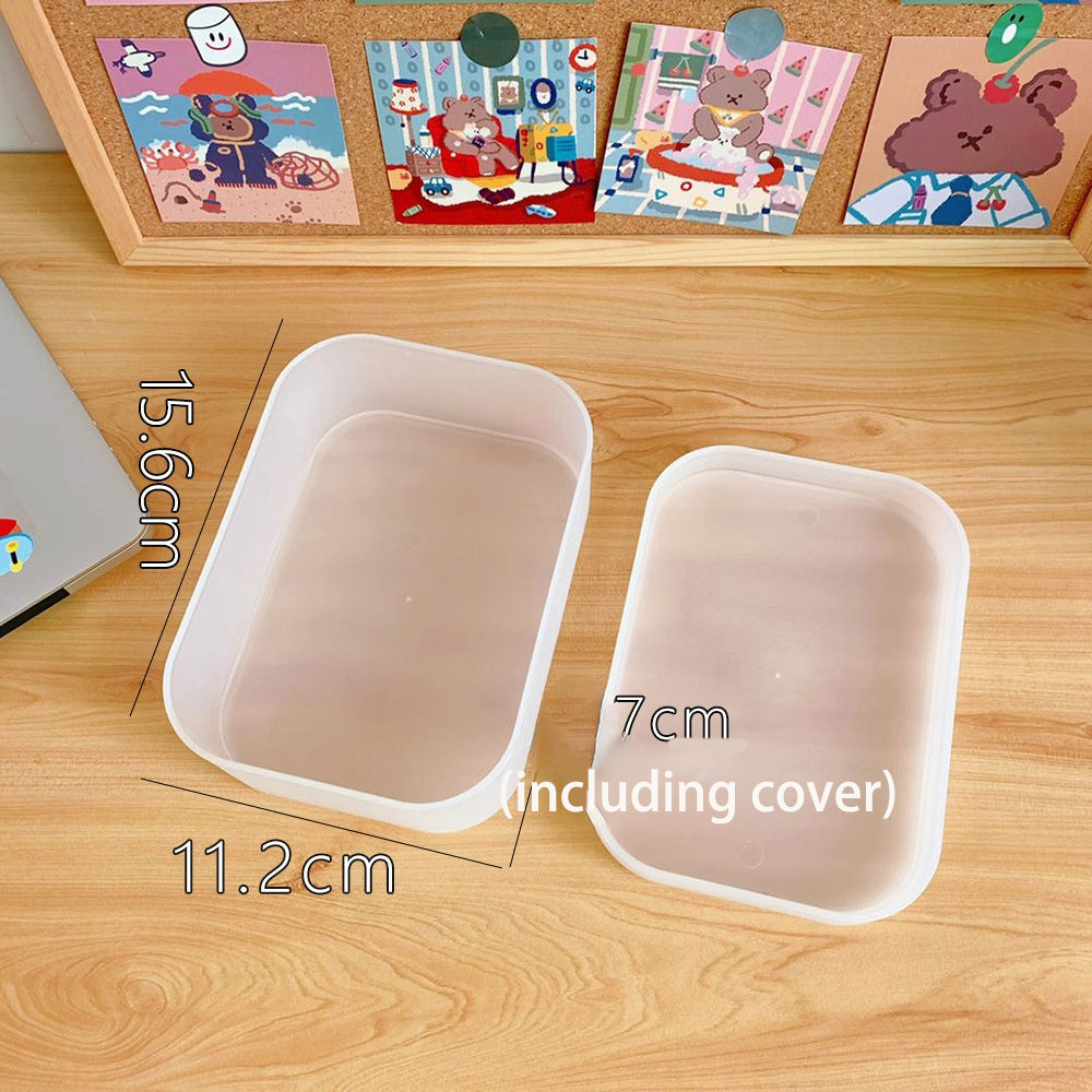 Korean Style Ins Style Desktop Net Red Cosmetic Storage Box Frosted Transparent Student Dormitory Rack Finishing Box Female eprolo