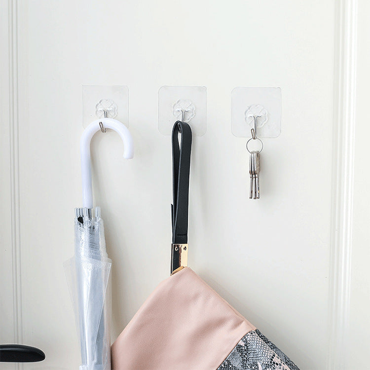 Transparent Sticky Hook No Punching No Trace Strong Hook Kitchen Bathroom Wall Hanging Sticky Hook Coat Hat Door Small Hook eprolo