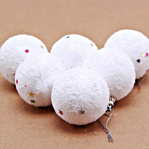 New Fashion 12Pcs 5cm Christmas Decoration White Snowball Party DIY Christmas Tree Ball New Year Decoration Flower Ball Material eprolo