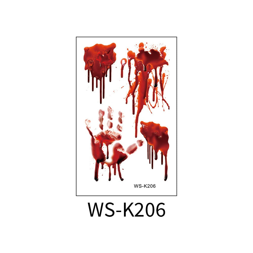 Halloween tattoo sticker simulation bloody scar sticker realistic horror disposable temporary waterproof sticker eprolo