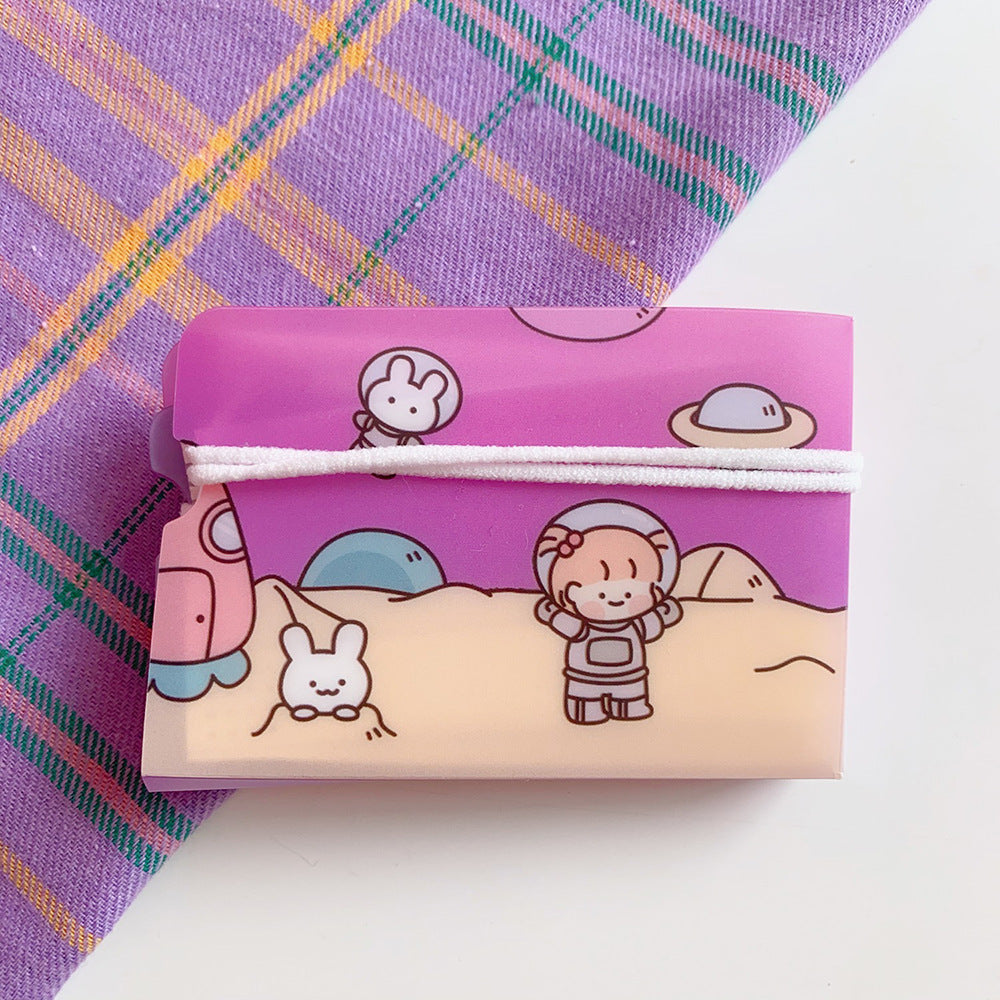 Cute Mask Storage Clip Cartoon Girl Heart Portable Folding Student Adult Temporary Storage Bag Dust-Proof Mini Carry On eprolo