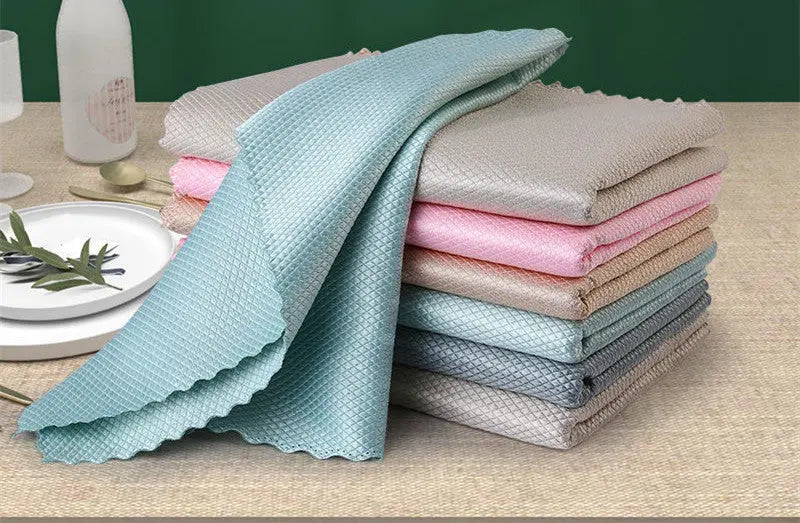 Dish Cloth Non-Stick Oil Rags Household Kitchen Bowl Absorbent Scouring Cloth El Pazar