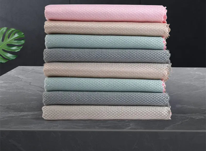 Dish Cloth Non-Stick Oil Rags Household Kitchen Bowl Absorbent Scouring Cloth El Pazar