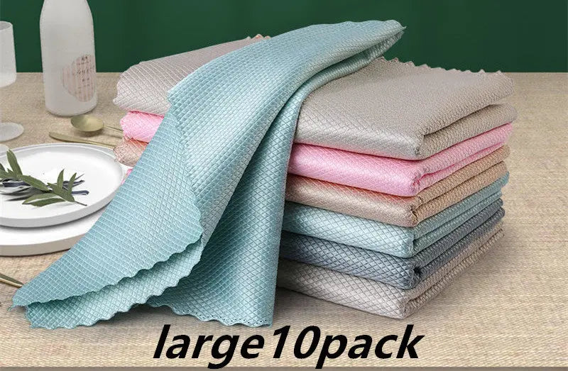 Dish Cloth Non-Stick Oil Rags Household Kitchen Bowl Absorbent Scouring Cloth El Pazar