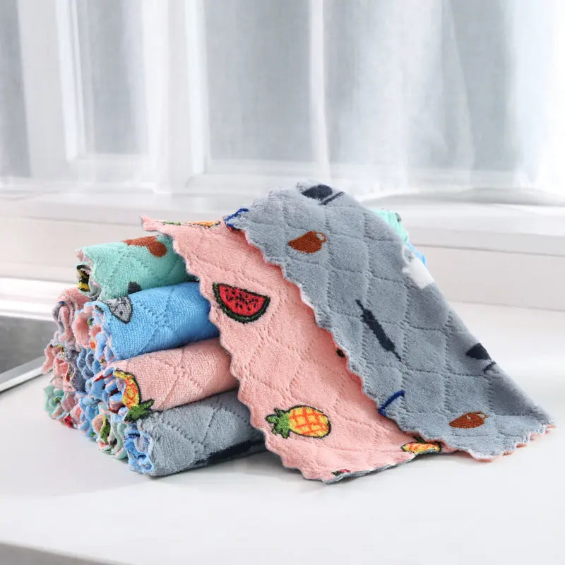 Double-sided Thickened Coral Fleece Household Scouring Pad El Pazar