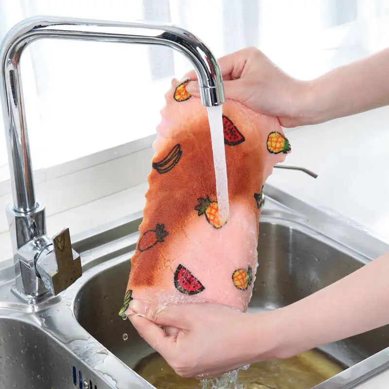 Double-sided Thickened Coral Fleece Household Scouring Pad El Pazar
