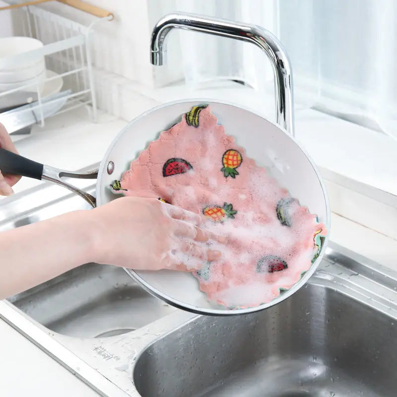 Double-sided Thickened Coral Fleece Household Scouring Pad El Pazar