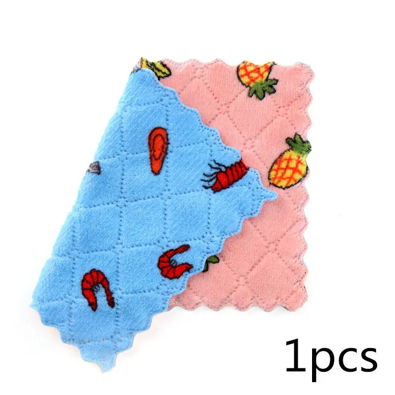 Double-sided Thickened Coral Fleece Household Scouring Pad El Pazar