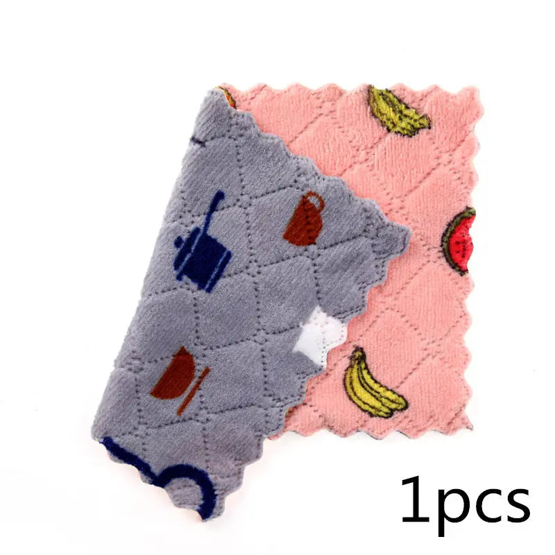Double-sided Thickened Coral Fleece Household Scouring Pad El Pazar