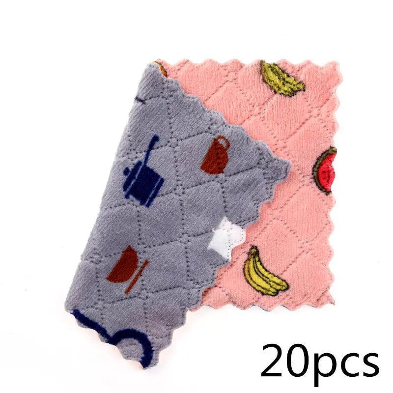 Double-sided Thickened Coral Fleece Household Scouring Pad El Pazar