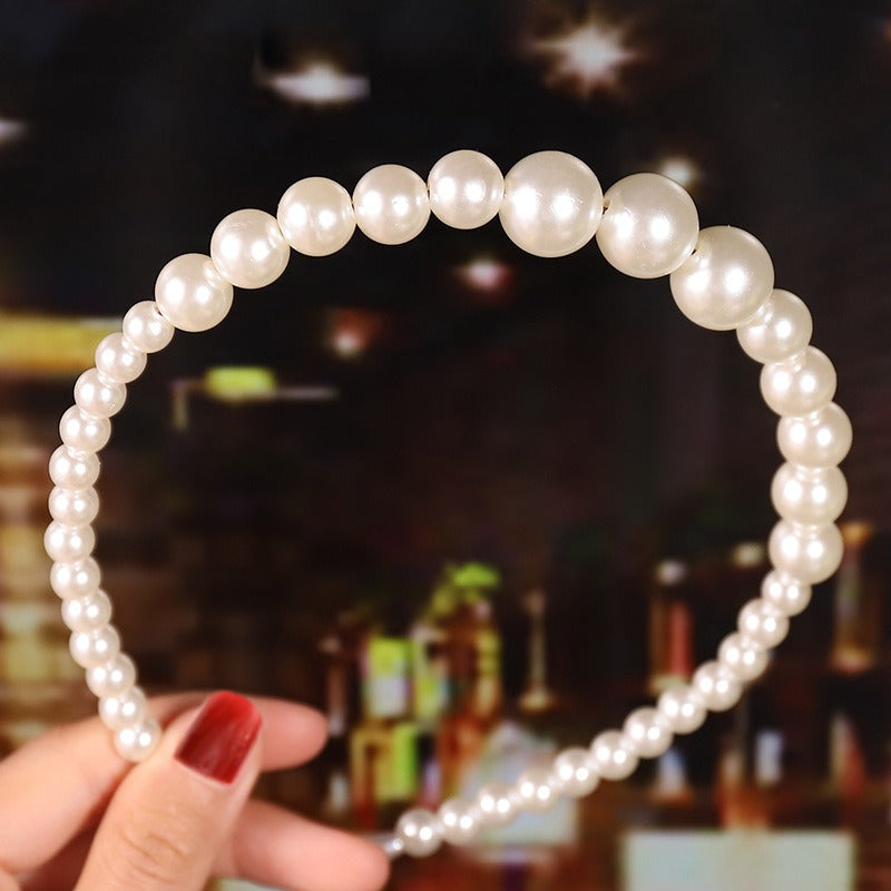 Bride's Hair Accessories Women's Handwoven Knotty Pearl Headband Japanese Korean Headdress Bow Hair Clip Crown Headband eprolo