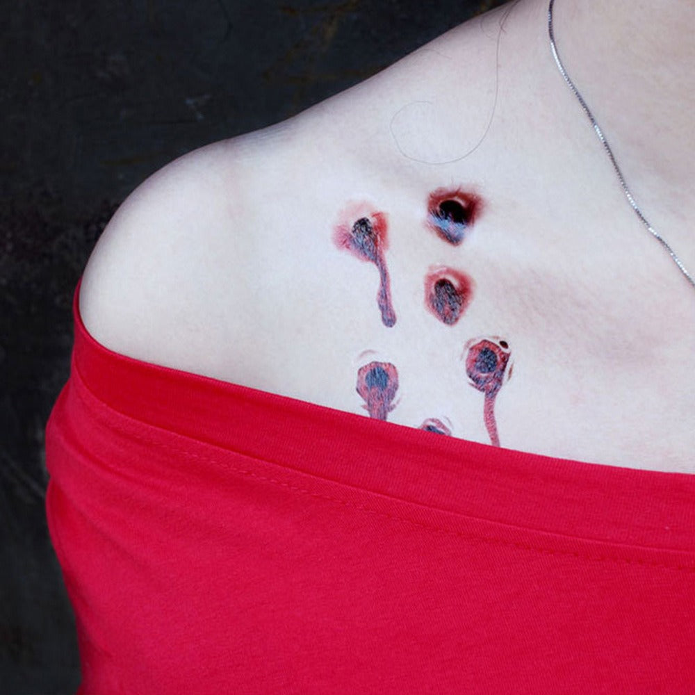 Waterproof Halloween horror wound scar face disposable temporary tattoo scar tattoo sticker eprolo