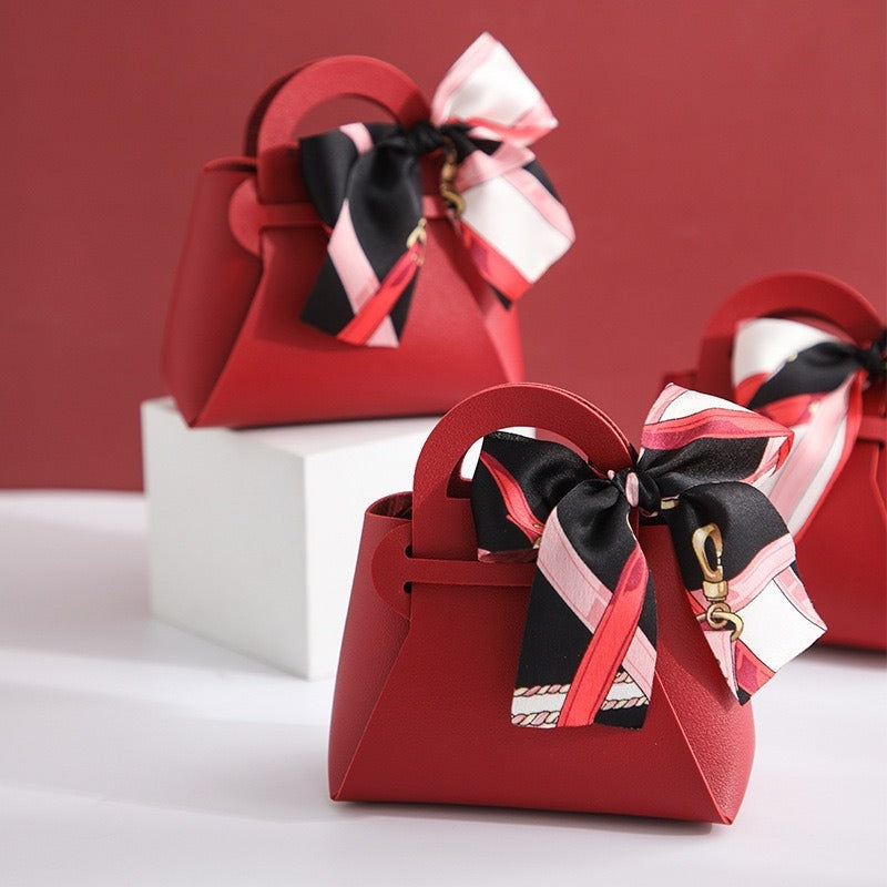 Light Luxury Style PU Leather Handheld Candy Gift Box Wedding Gift with Handheld Gift Wedding Candy Bag eprolo