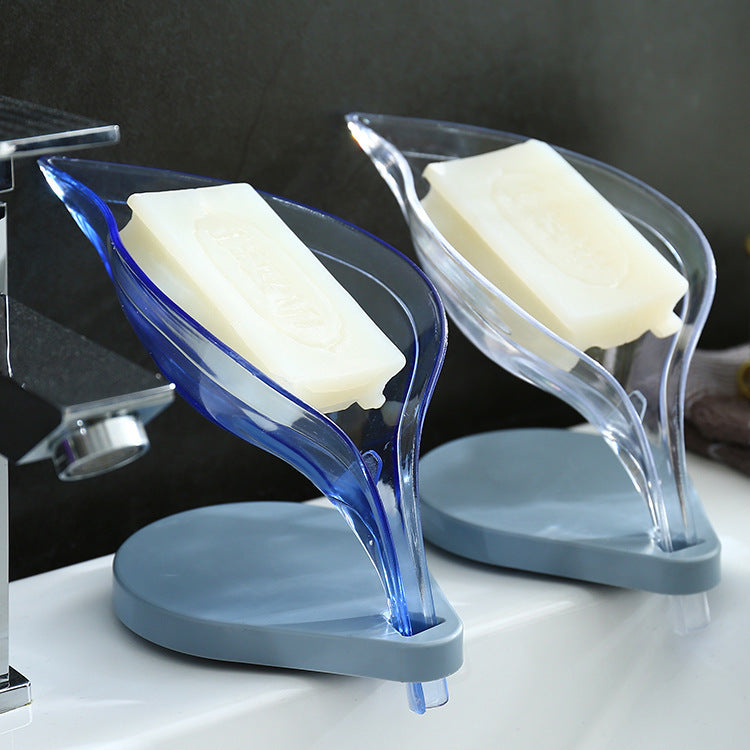 Punch-Free Leaf Soap Box Bathroom Creative Suction Cup Soap Box Drain Storage Soap Box Rack Leaf Laundry Soap Box eprolo