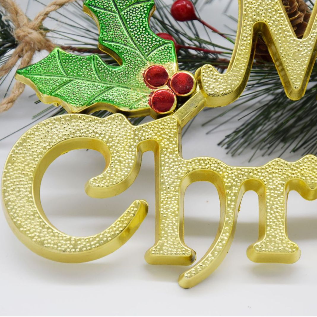 Christmas 14-60cm 3D English Decorative Plaque English Alphabet Plaque Christmas Tree Decorative Plaque Alphabet Pendant eprolo