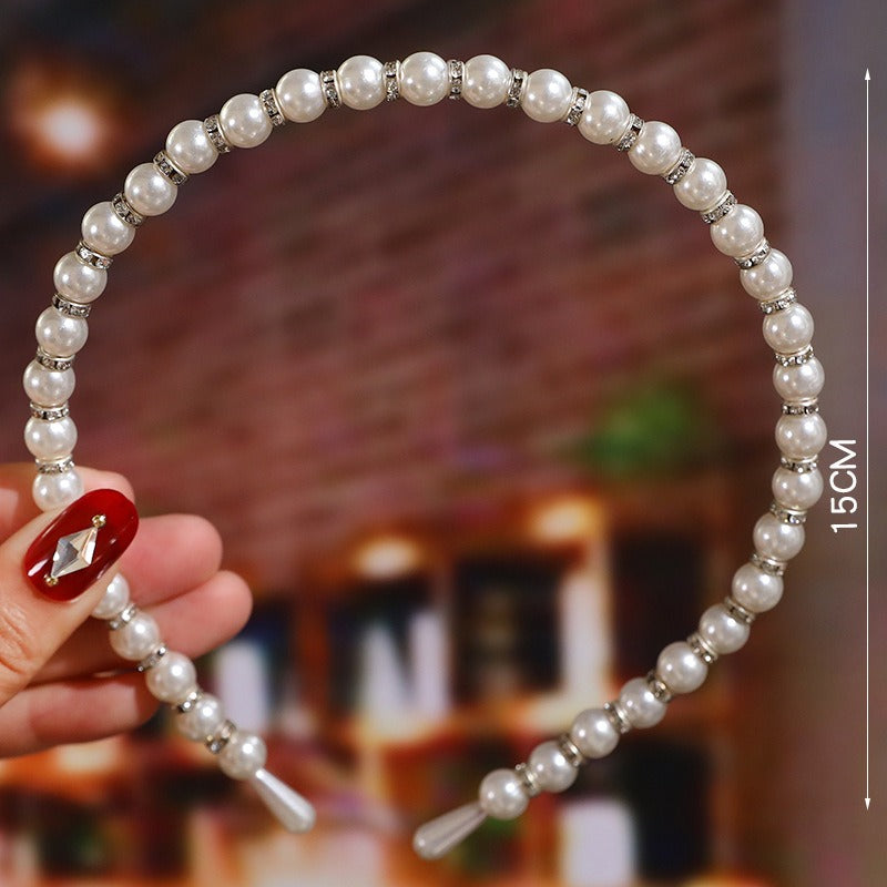 Bride's Hair Accessories Women's Handwoven Knotty Pearl Headband Japanese Korean Headdress Bow Hair Clip Crown Headband eprolo