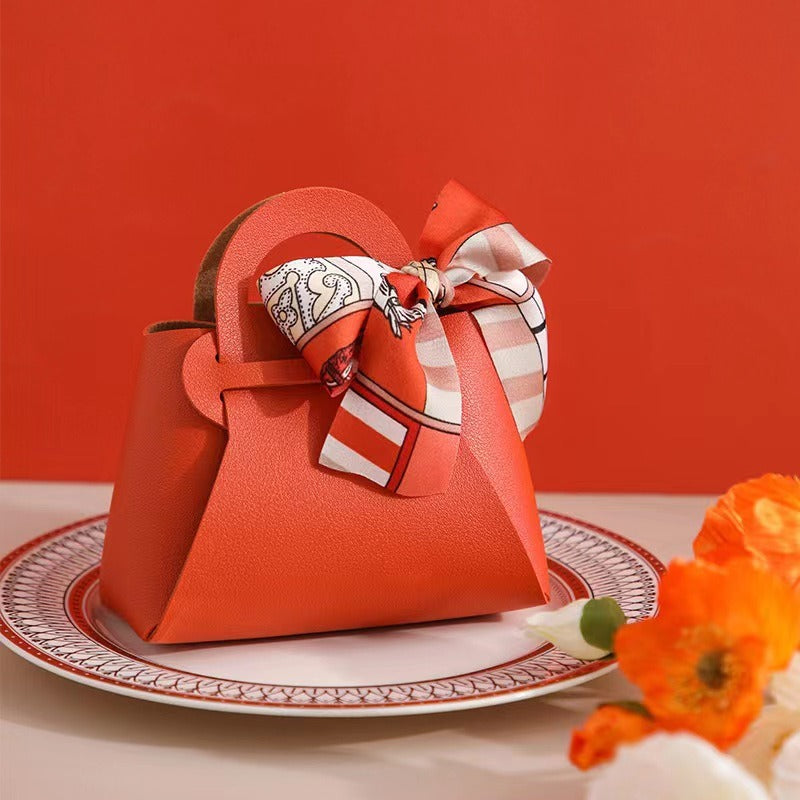 Light Luxury Style PU Leather Handheld Candy Gift Box Wedding Gift with Handheld Gift Wedding Candy Bag eprolo
