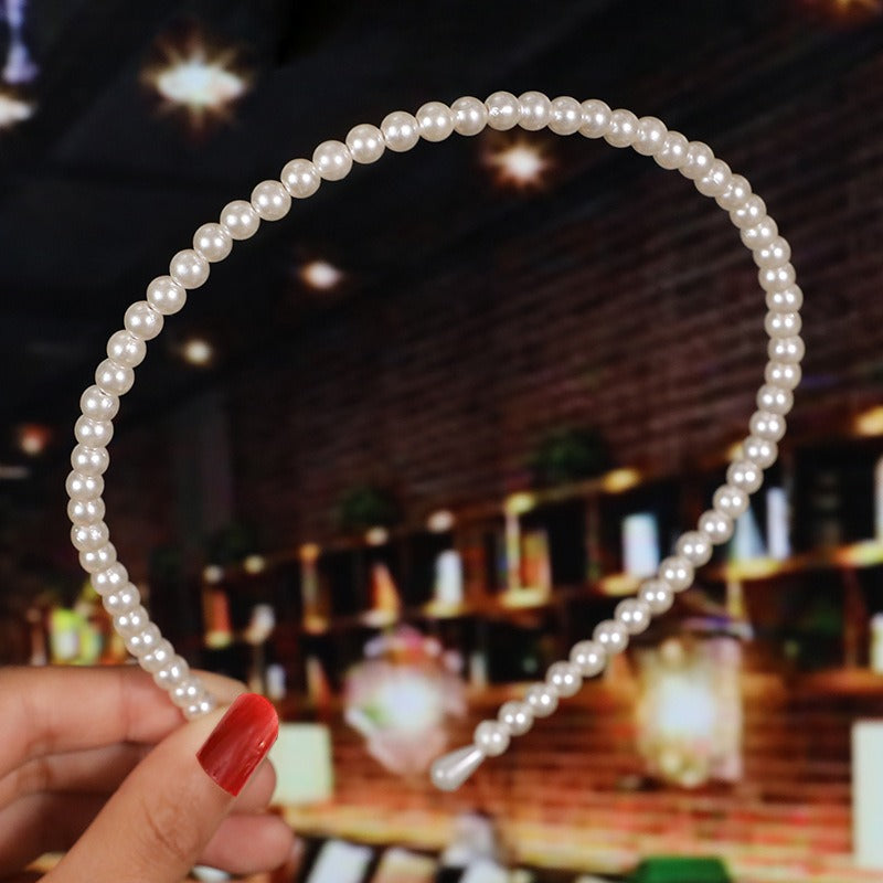 Bride's Hair Accessories Women's Handwoven Knotty Pearl Headband Japanese Korean Headdress Bow Hair Clip Crown Headband eprolo