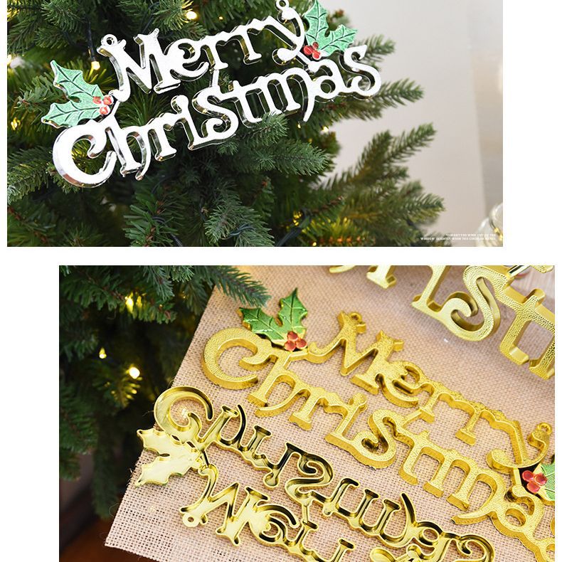 Christmas 14-60cm 3D English Decorative Plaque English Alphabet Plaque Christmas Tree Decorative Plaque Alphabet Pendant eprolo