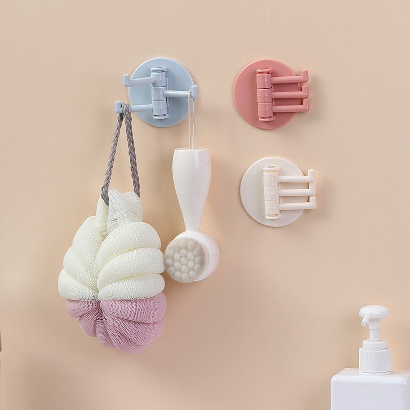Rotating Hook Three Hooks Strong Viscose Towel Rack Bathroom Wall Rack Free Punching No Trace Sticky Hook eprolo