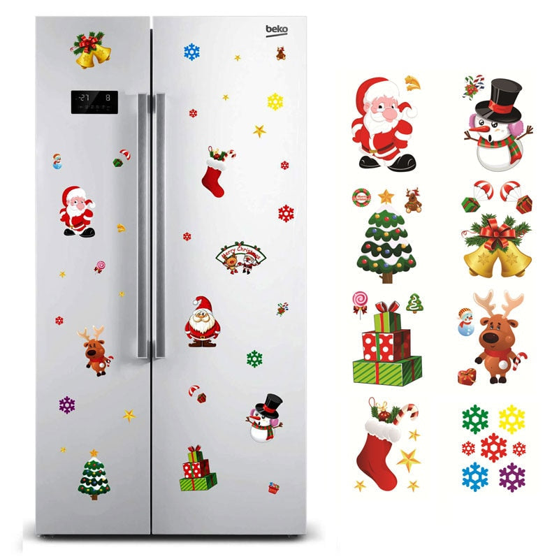 Christmas Window Sticker Santa Claus/Snowman/Elk Glass Sticker Xmas Christmas Decorations for Home Natal New Year Gift Noel eprolo