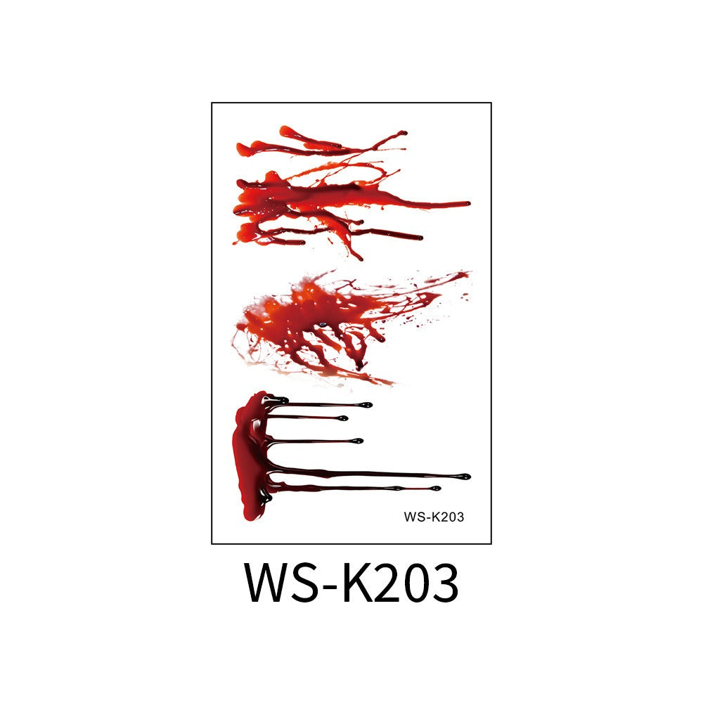 Halloween tattoo sticker simulation bloody scar sticker realistic horror disposable temporary waterproof sticker eprolo