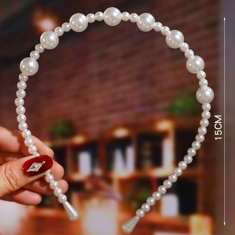 Bride's Hair Accessories Women's Handwoven Knotty Pearl Headband Japanese Korean Headdress Bow Hair Clip Crown Headband eprolo