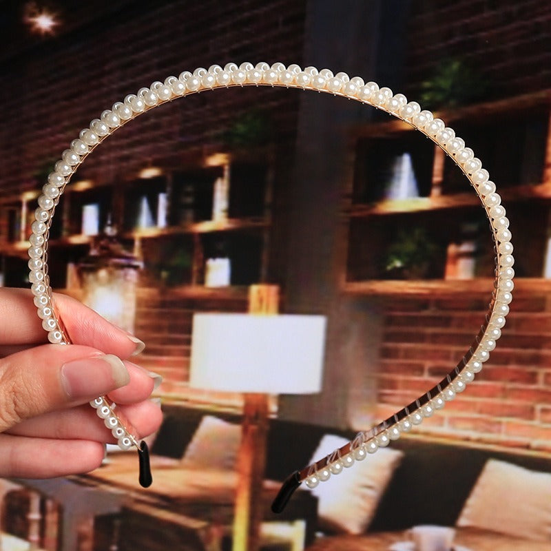 Bride's Hair Accessories Women's Handwoven Knotty Pearl Headband Japanese Korean Headdress Bow Hair Clip Crown Headband eprolo