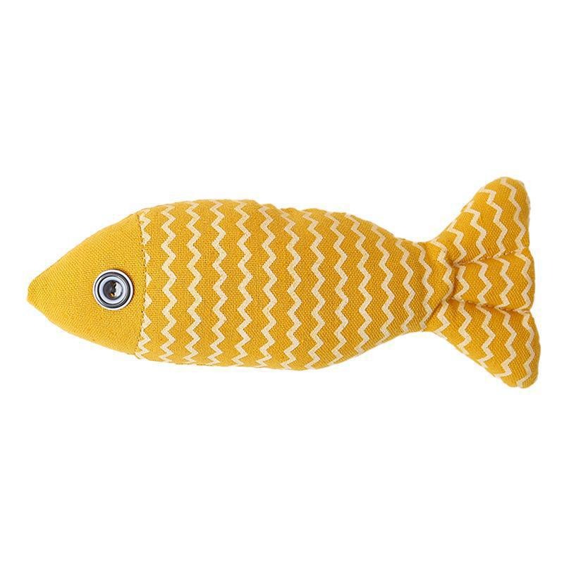Pet cat toy teases cat, hemp cloth fish, self hi, cat mint doll, cat toy, pet cat mint toy eprolo