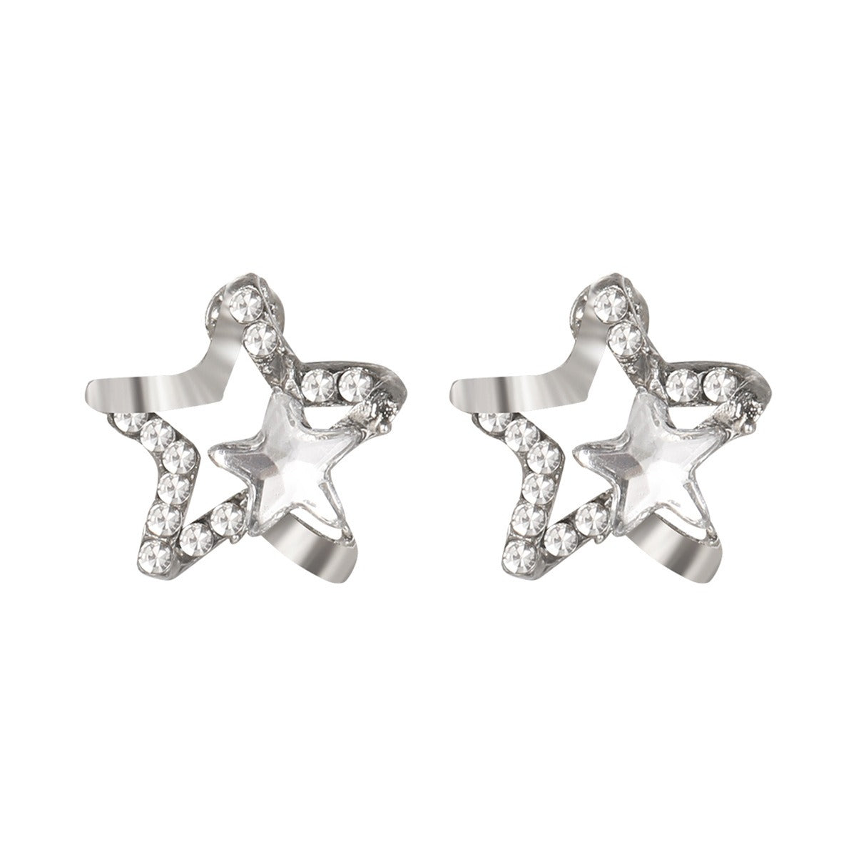 Super sparkling diamond inlaid hollowed out star zircon earrings for new women, fresh and delicate, light and luxurious, with a minimalist design for the niche eprolo