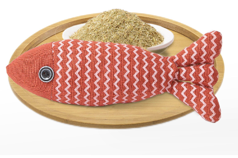 Pet cat toy teases cat, hemp cloth fish, self hi, cat mint doll, cat toy, pet cat mint toy eprolo