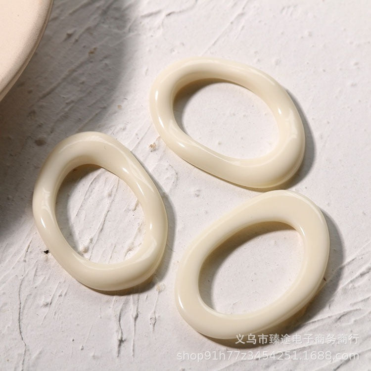 Irregular oval hollow ring frame resin accessories DIY handmade earring headwear material eprolo