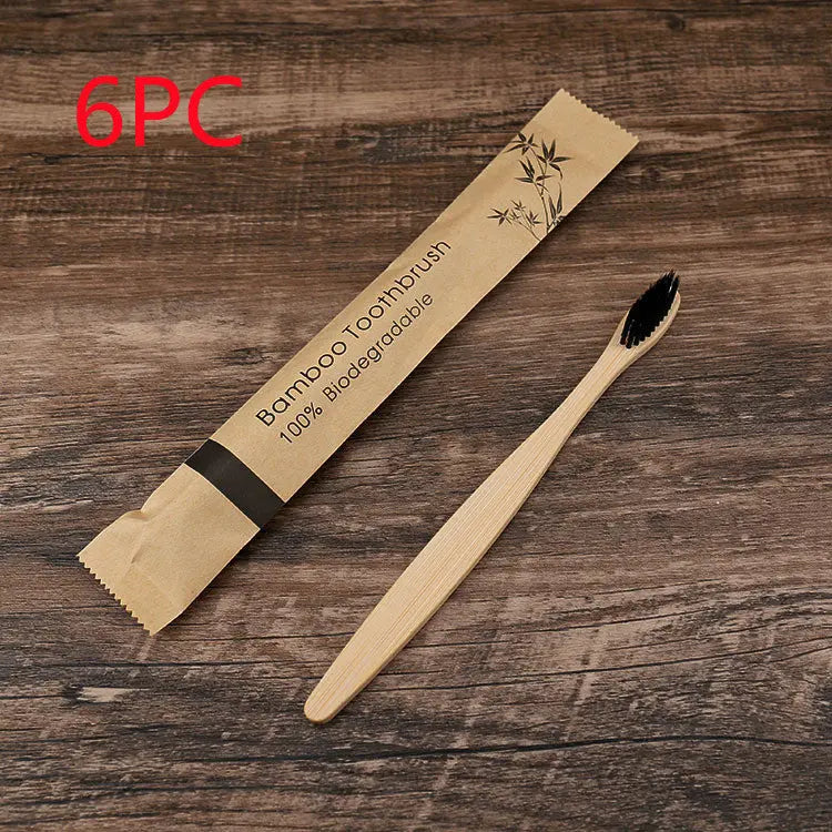 Flat Bamboo Toothbrush Kraft Paper Bag Toothbrush El Pazar