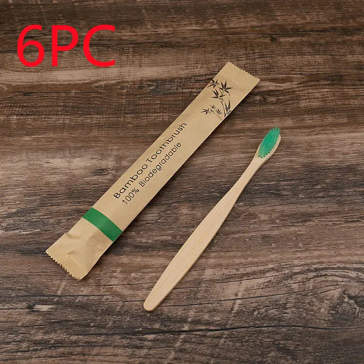 Flat Bamboo Toothbrush Kraft Paper Bag Toothbrush El Pazar